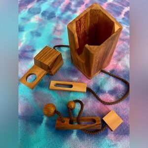 Wooden Alcohol Beer Wine Bottle Trap Puzzle Game Gift